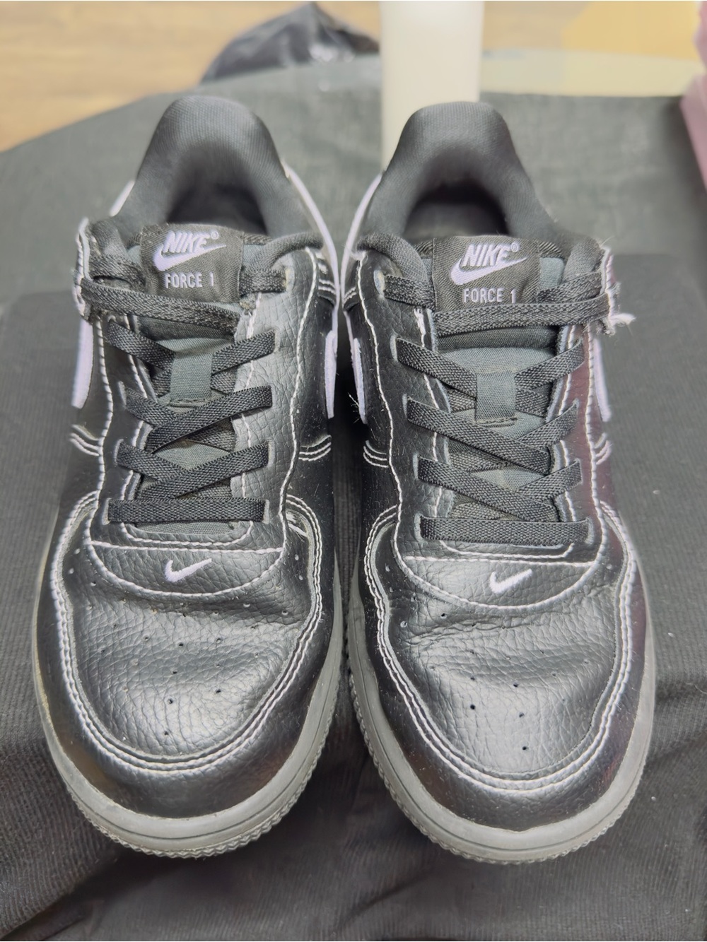 Nike Kids Black and White Force 1 Sneakers